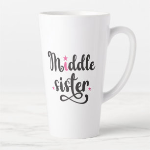 Tasse Latte Soeur du Milieu, Mignonnes Étoiles