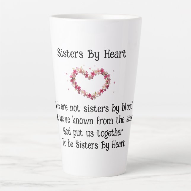 Tasse Latte Soeurs Par Coeur Soeurs Choisies Café/Mug Latte (Devant)