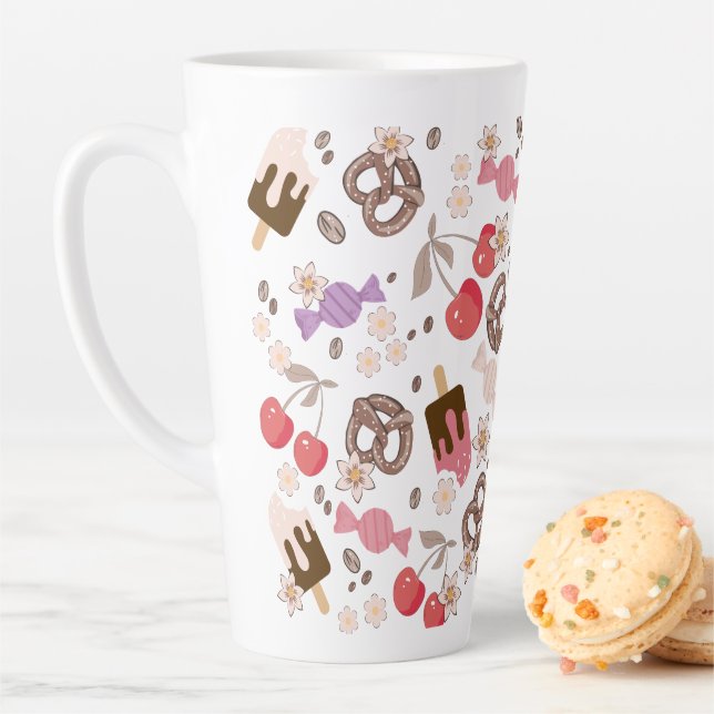 Tasse Latte Soins sucrés et salés Filles Motifs (En situation)