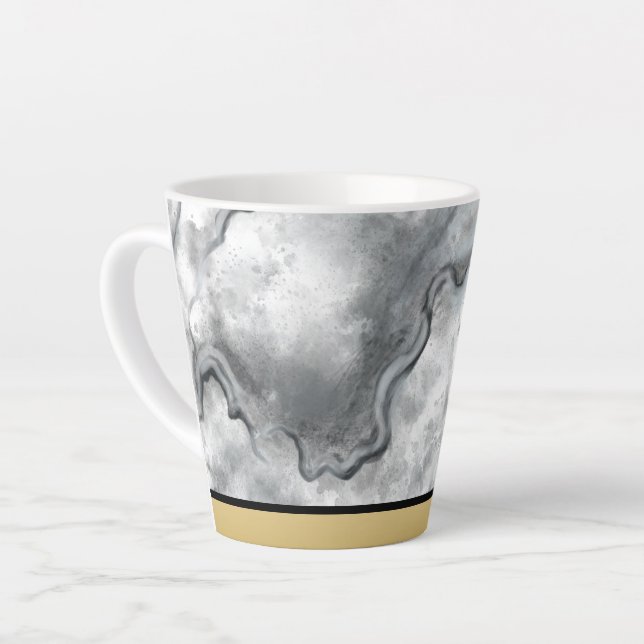 Tasse Latte Sophisticated Black Marble Coffee Cup  (Angle gauche)