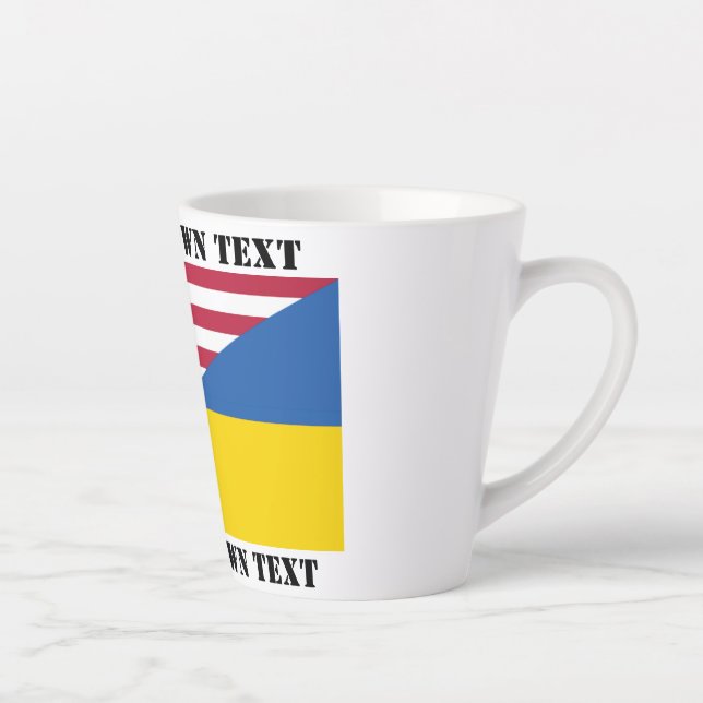 Tasse Latte Soutien américain à l'Ukraine Thaillow Pillow (Droite)
