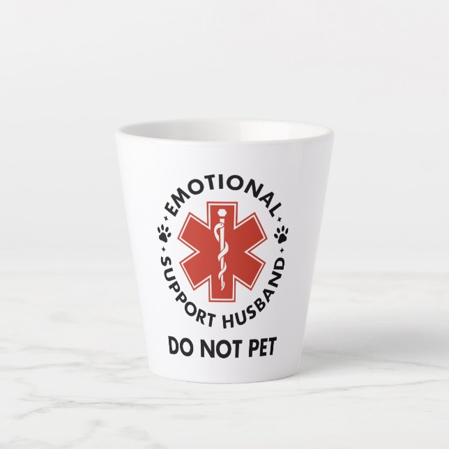 Tasse Latte Soutien émotionnel Mari ne pas animal de compagnie (Devant)