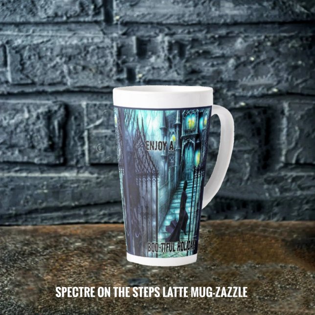 Tasse Latte Spectre Sur Les Marches (Créateur téléchargé)