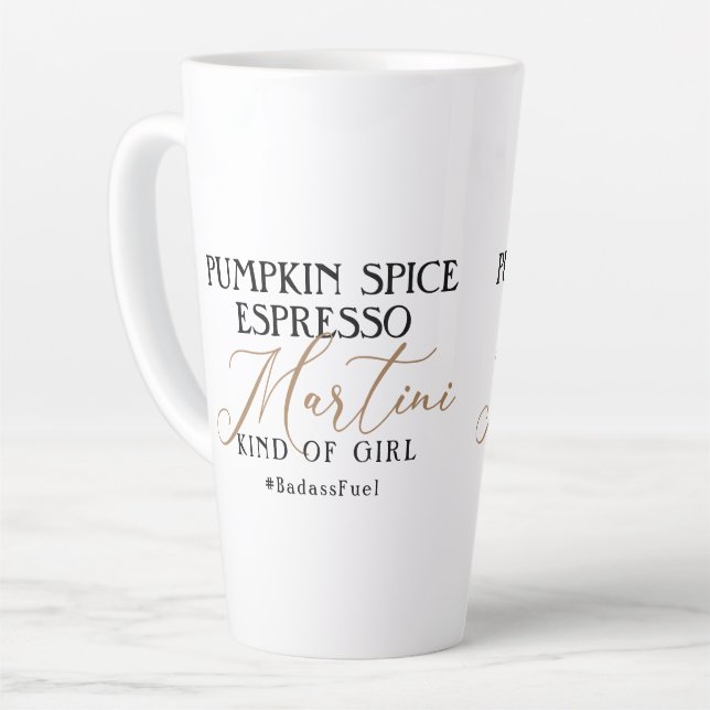 Tasse Latte Spice Citrouille moderne Espresso Martini Badass C (Angle gauche)