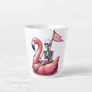 Tasse Latte Squelette Sarcastique sur Flamant rose - Séjour Sa