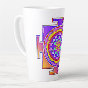 Tasse Latte Sri Yantra - Symbole hindouiste Design 1
