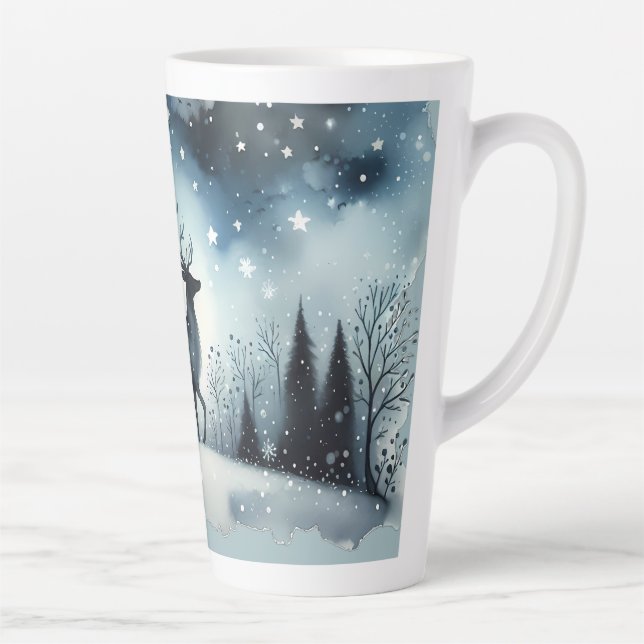 Tasse Latte Starry Winter Night Deer (Droite)