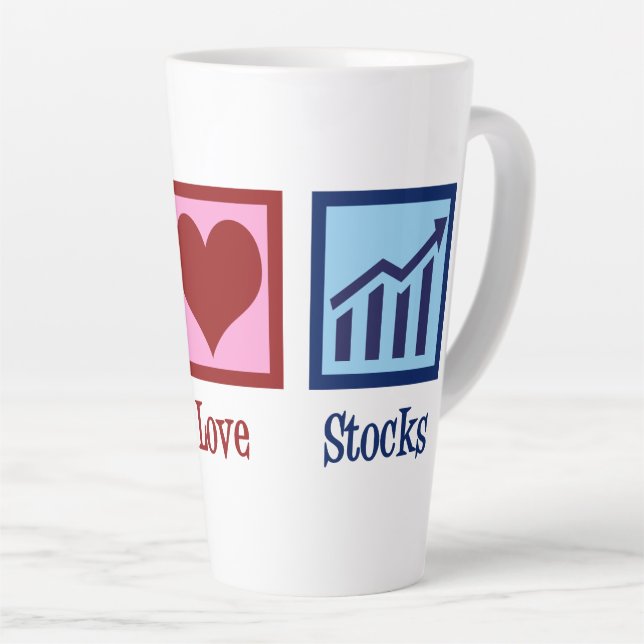 Tasse Latte Stocks de l'amour pour la paix (Angle droit)
