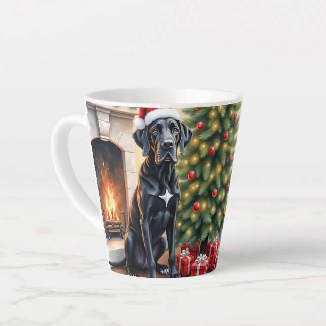 Tasse Latte Stunning Great Dane Christmas  (Angle gauche)