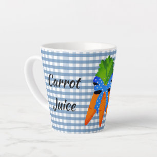 Tasse Latte Style agricole Jus de carottes En vichy bleu