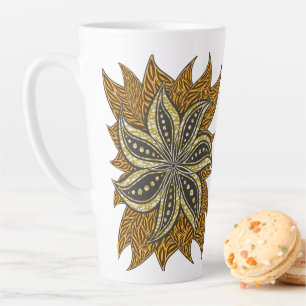 Tasse Latte Style Batik Floral Abstrait africain