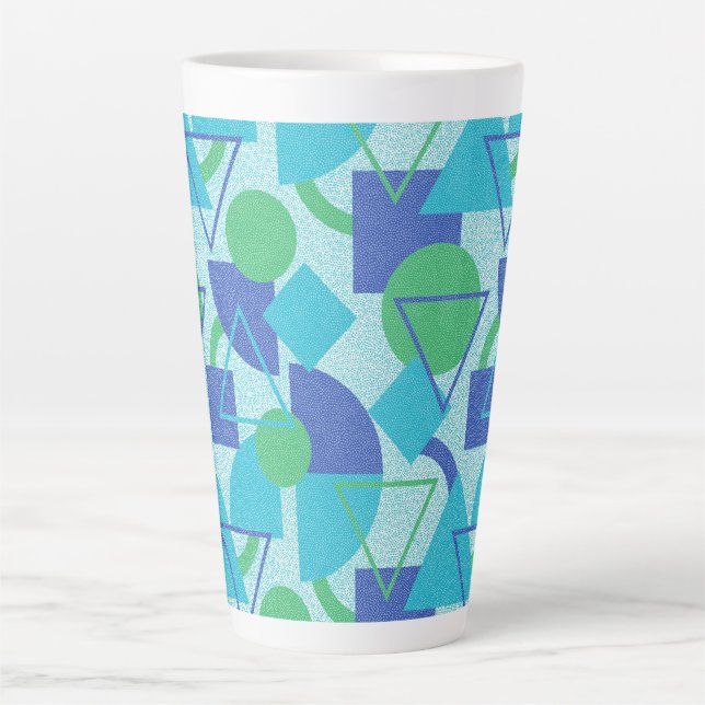 Tasse Latte Style Bauhaus vert et bleu (Devant)