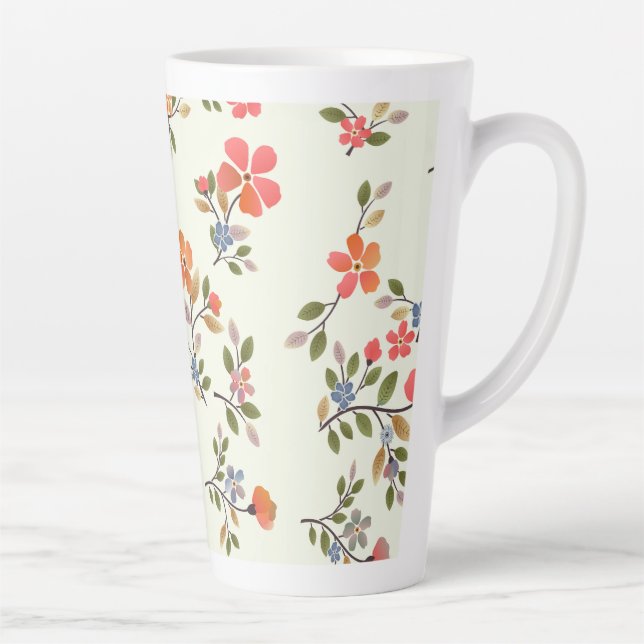 Tasse Latte Style Cottage Floral (Droite)