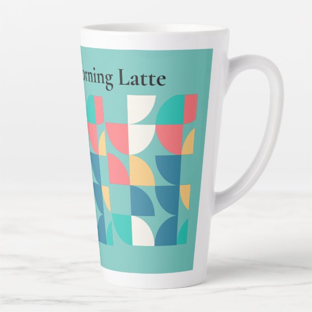 Tasse Latte Style géométrique Turquoise clair du milieu du siè (Droite)