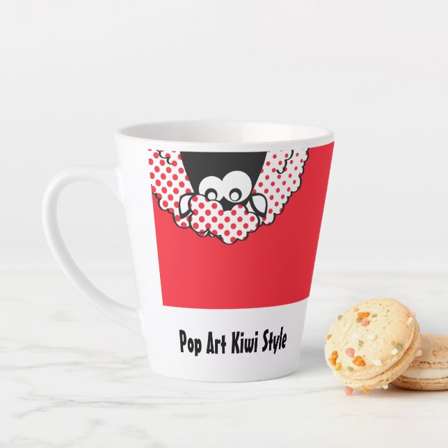 Tasse Latte Style Pop Art Kiwi (En situation)