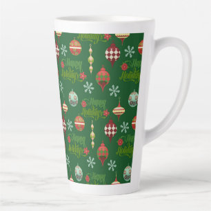 Tasse Latte Style vintage Noël Joyeux Fêtes!