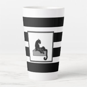 Tasse Latte Stylish Black Panther Cat White