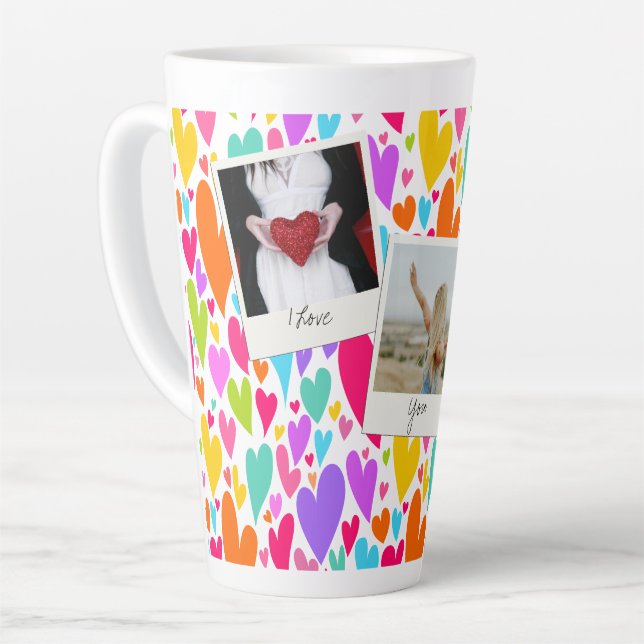 Tasse Latte Super et romantique Vibrant Coeur Saint Valentin P (Angle gauche)