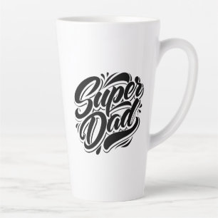 Tasse Latte Super Papa Héros Typographie Design-67888