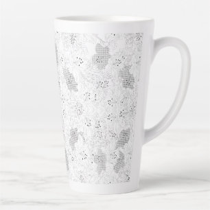Tasse Latte Superposition de grille transparente – Texture PNG