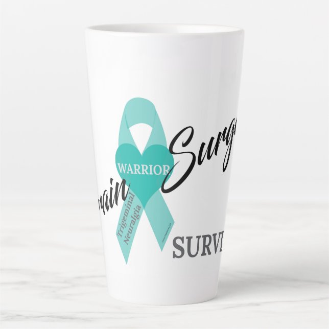 Tasse Latte Survivant de la chirurgie du cerveau - Coeur neura (Devant)