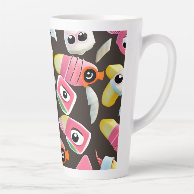 Tasse Latte Sushi drôle (Droite)