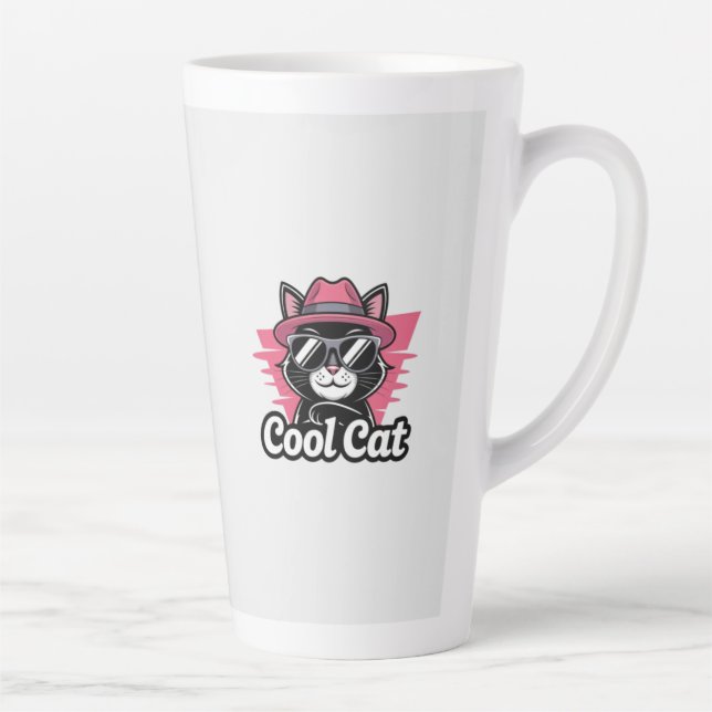 Tasse Latte Swagger de chat cool (Droite)
