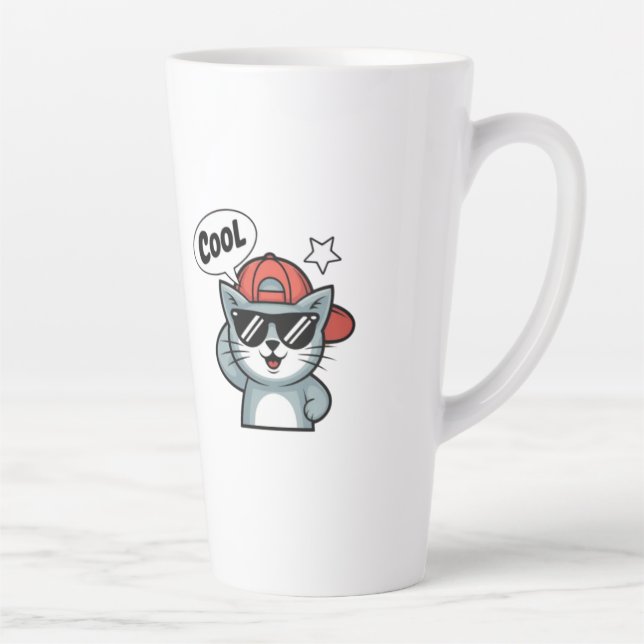 Tasse Latte Swagger de chat cool (Droite)
