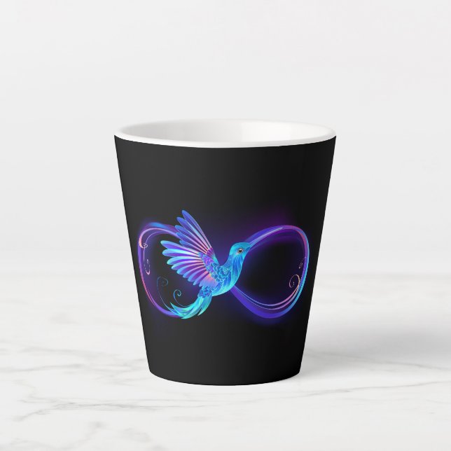 Tasse Latte Symbole de Neon Infinity par Glowing Hummingbird (Devant)