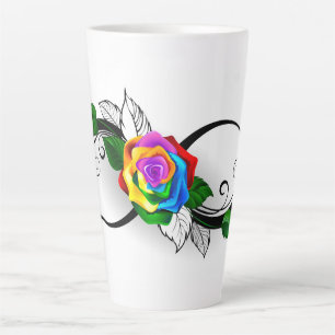 Tasse Latte Symbole d'infini avec Rose arc-en-ciel