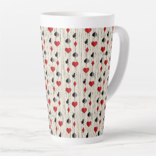 Tasse Latte Symboles de carte de jeu de poker