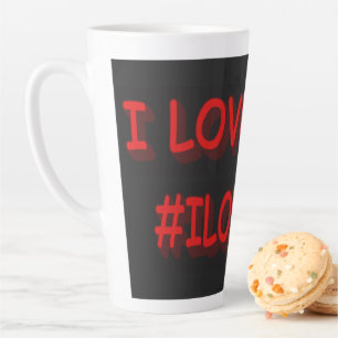 Tasse Latte Sympa Design d'expression "JE VOUS AIME !". Comman
