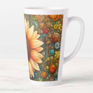 Tasse Latte Symphonie surréelle de tournesol