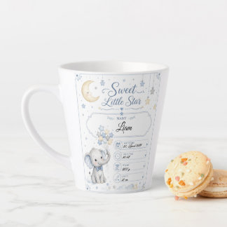 Tasse Latte Tableau de naissance de bébé personnalisable avec