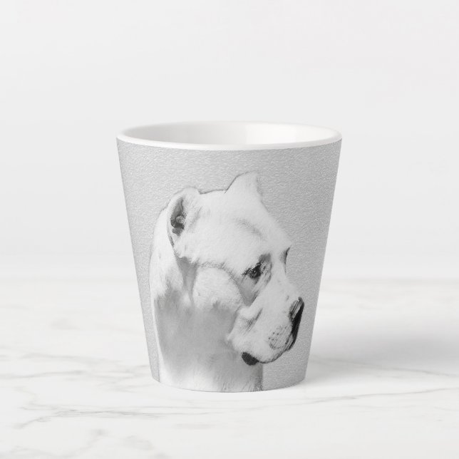 Tasse Latte Tableau Dogo Argentino - Art Chien original (Devant)