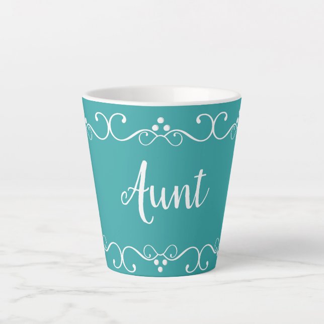 Tasse Latte Tante Élégante Typographie Café-Cadeau Cute (Devant)