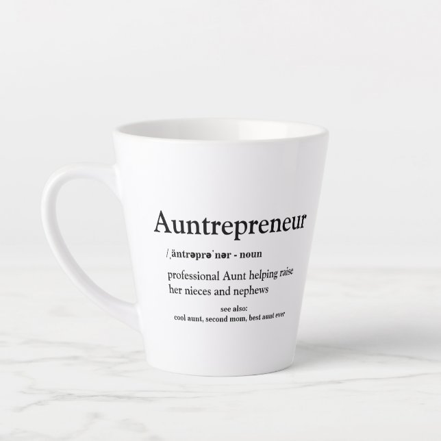 Tasse Latte Tante Tante Tante Fun Meilleure Tante Jamais Défin (Gauche)