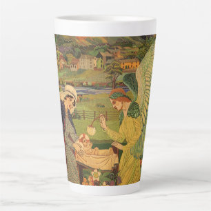 Tasse Latte Tapisserie religieuse vintage avec Bébé Jésus Chri
