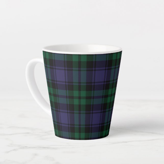 Tasse Latte Tartan Black Watch, Plaid (Angle gauche)