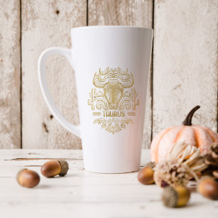 Tasse Latte Taureau Or Astrologie Signe Du Zodiaque   Monogram