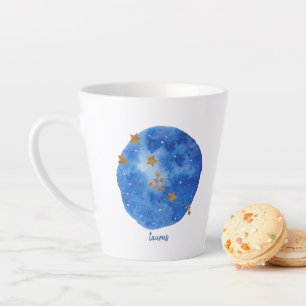 Tasse Latte Taurus Aquarelle Nuit Ciel Constellation Zodiac