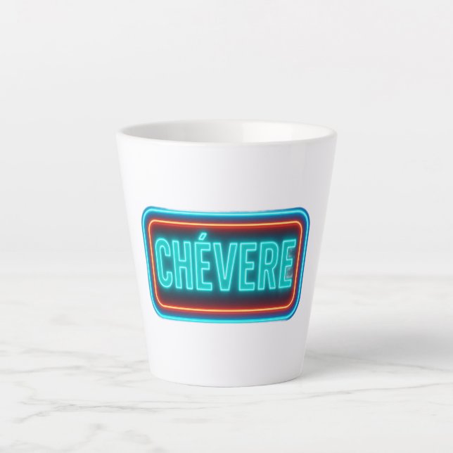 Tasse Latte Teacup Chevere Neon Design (Devant)