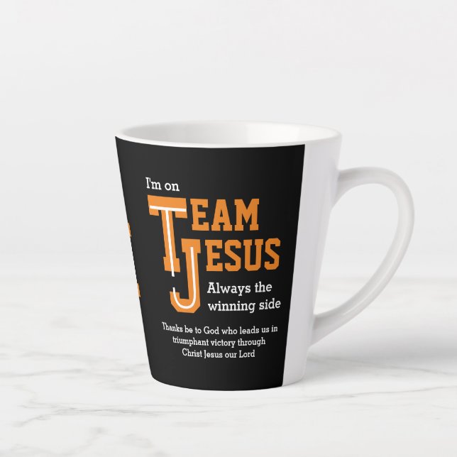 Tasse Latte TEAM JESUS Christian Monogram (Droite)