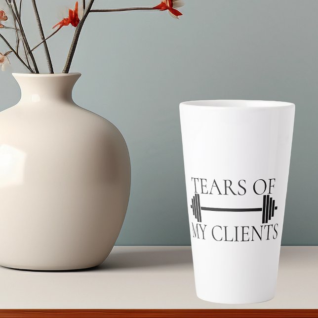 Tasse Latte Tears of My Clients Personal Trainer Barbell (Créateur téléchargé)