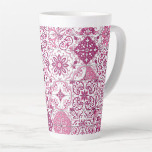 Tasse Latte Teintes méditerranéennes/ carreaux d'azulejo