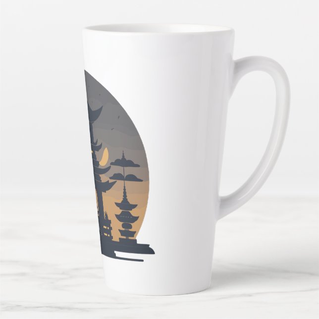 Tasse Latte Temple, Tibet, Mountains (Droite)