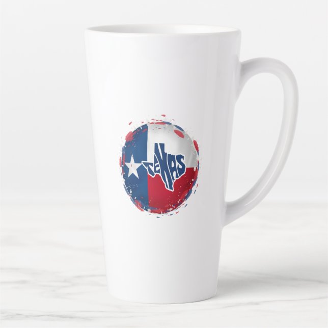 Tasse Latte texas étoile Lone état rouge blanc et bleu (Droite)