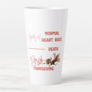 Tasse Latte Texte drôle de dinde de Thanksgiving.