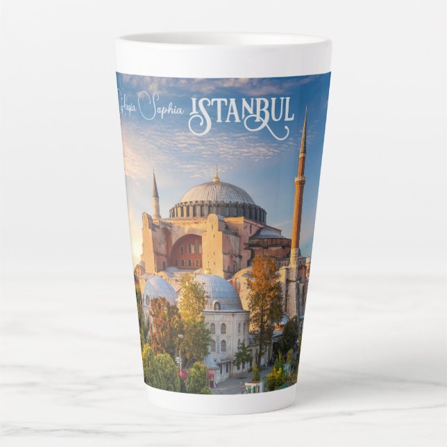 Tasse Latte Texte personnalisé Istanbul (Devant)