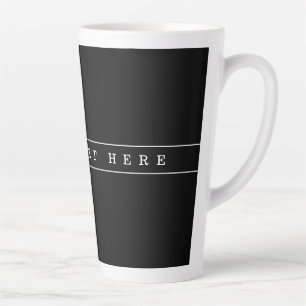 Tasse Latte Texte Simple Et Bandes Minces